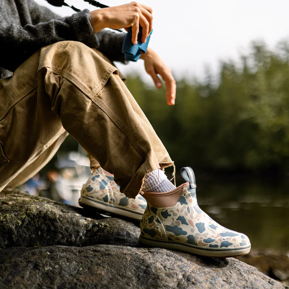 Ladies XTRATUF Ivory Duck Camo Ankle Deck Boot - XWAB4DC