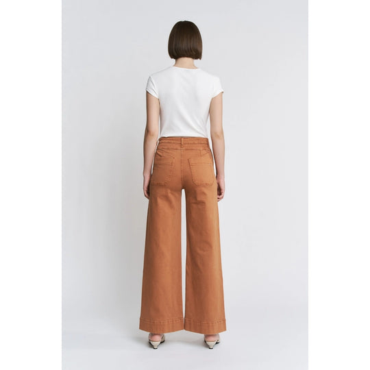 Ladies Mica Denim Super High Wide Leg Cinnamon Jean - MDP-W3209CM