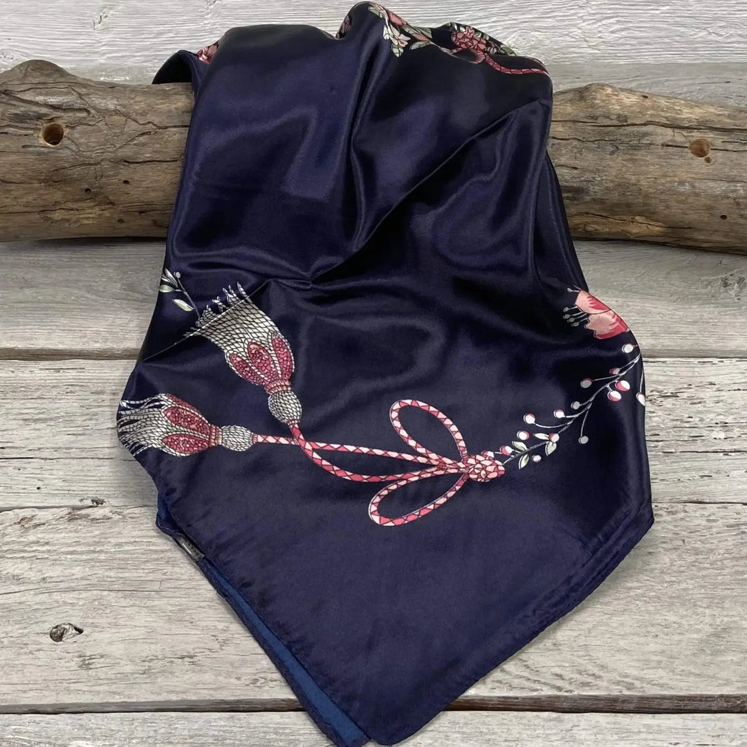 Rodeo Drive Rose Buds & Tassels Wild Rag/Scarf - WR51