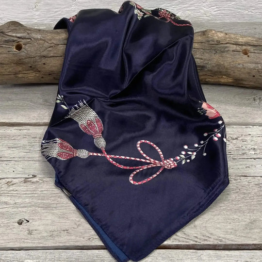 Rodeo Drive Rose Buds & Tassels Wild Rag/Scarf - WR51