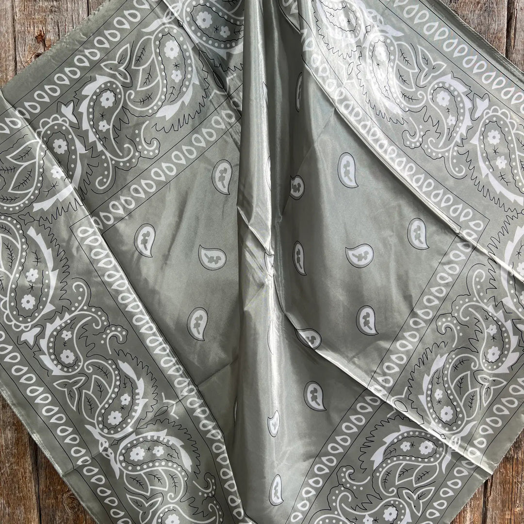Rodeo Drive Sage & White Paisley Wild Rag/Scarf - WR3413
