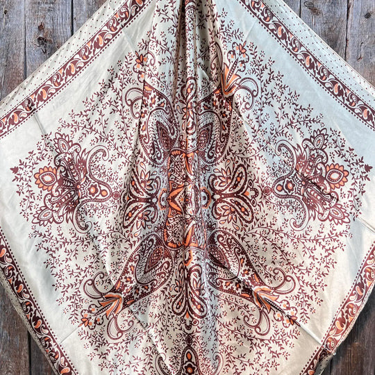 Rodeo Drive Tan/Brown Polka Dot & Paisley Wild Rag/Scarf - WR445
