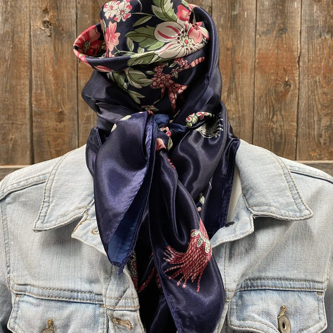 Rodeo Drive Rose Buds & Tassels Wild Rag/Scarf - WR51
