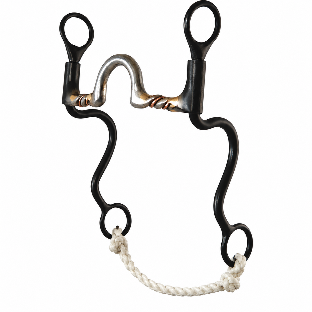 Dutton Bits 1.5" Port with Twisted Copper Bars Cavalry 8" Cheek Bit - 07-D2