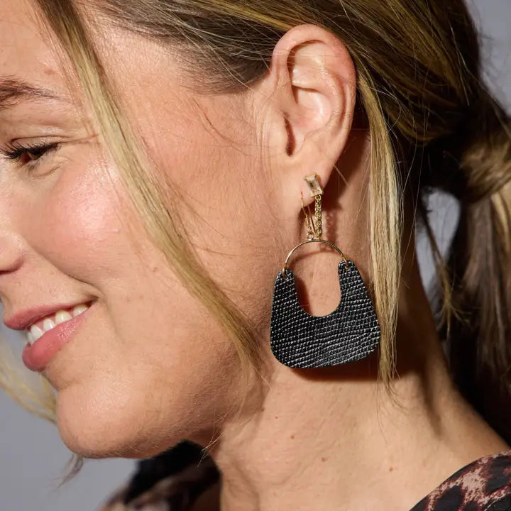 Nickel & Suede Noir Noras in Gold