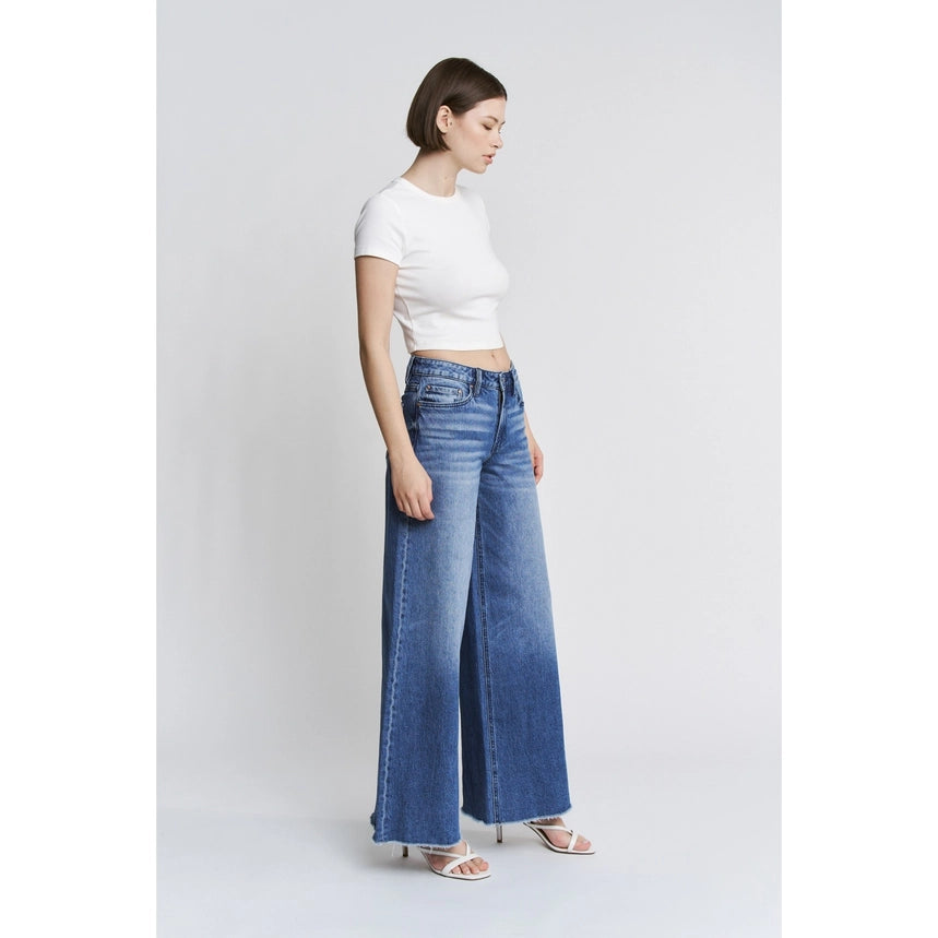 Ladies Mica Denim High Rise Wide Leg - MDP-W3571A