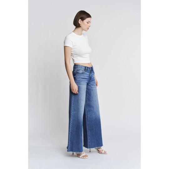 Ladies Mica Denim High Rise Wide Leg - MDP-W3571A