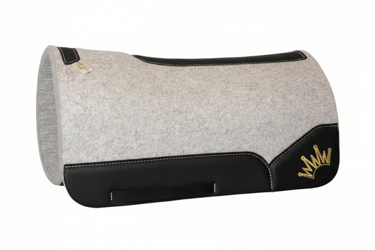 Best Ever Pads The Kush Wool Crown Embroidered Saddle Pad - Grey - 32"x32" 1"