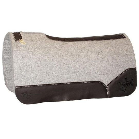 Best Ever Pads The Kush Wool Crown Embroidered Saddle Pad - Grey - 32"x32" 3/4"