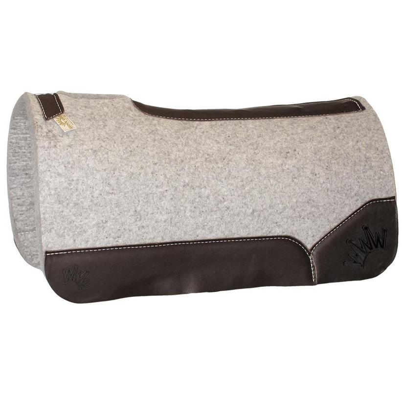 Best Ever Pads The Kush Wool Crown Embroidered Saddle Pad - Grey - 32"x32" 1"