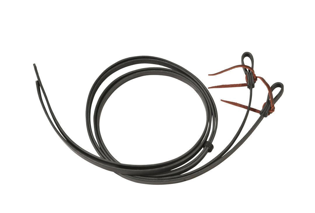 Berlin Leather Black Waterloop Split Reins - 5/8" X 8 - Not Oiled - BK 588