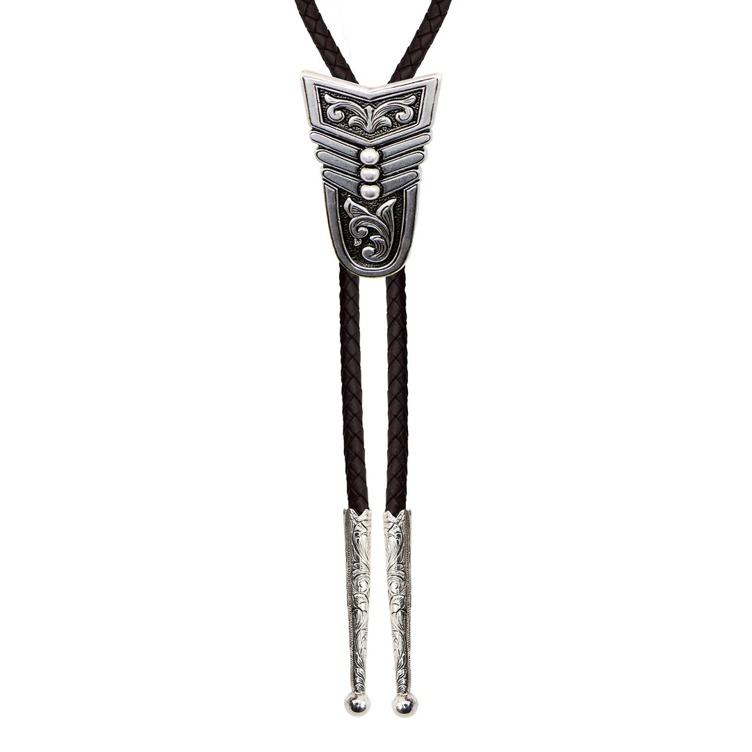 And West Iconic Scroll with Three Beads Bolo - BOLIC03