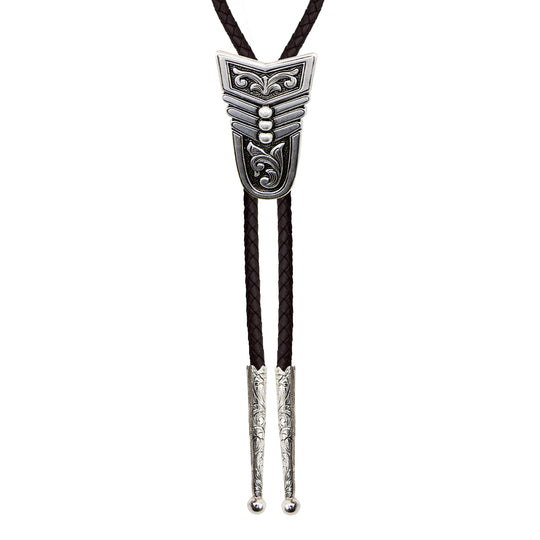 And West Iconic Scroll with Three Beads Bolo - BOLIC03