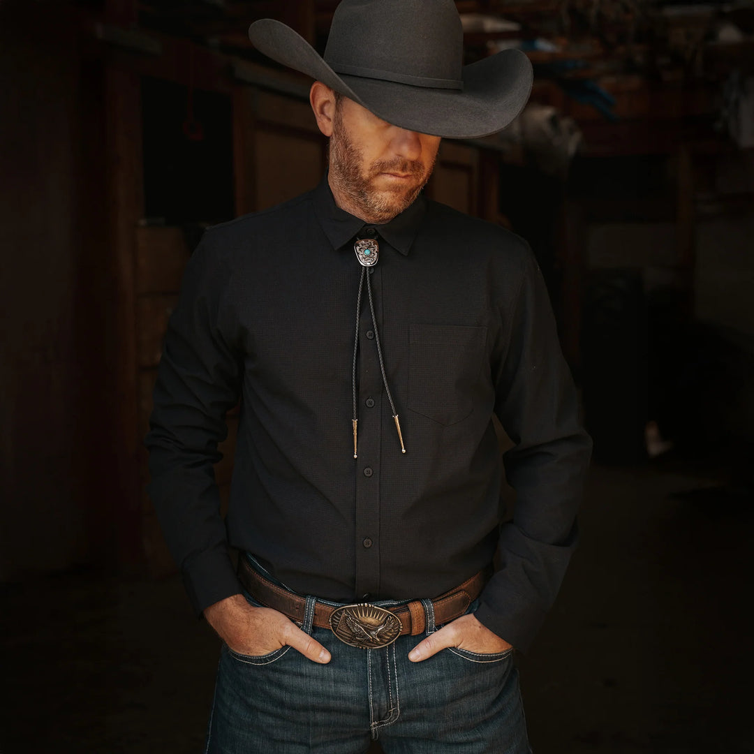 And West Iconic Vines with Turquoise Bead Bolo - BOLIC05