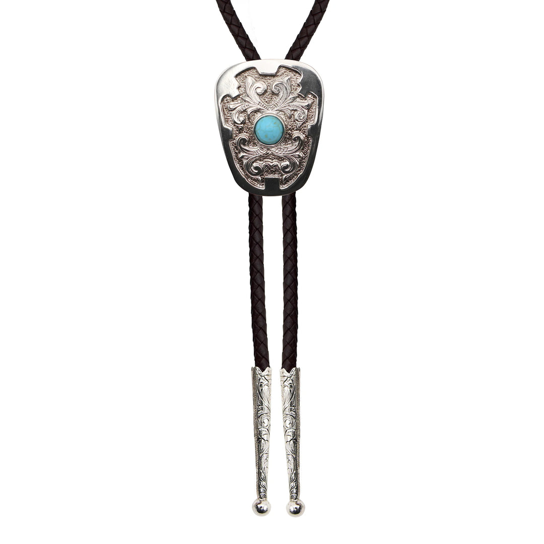 And West Iconic Vines with Turquoise Bead Bolo - BOLIC05