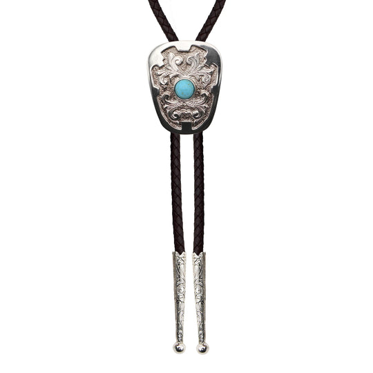 And West Iconic Vines with Turquoise Bead Bolo - BOLIC05