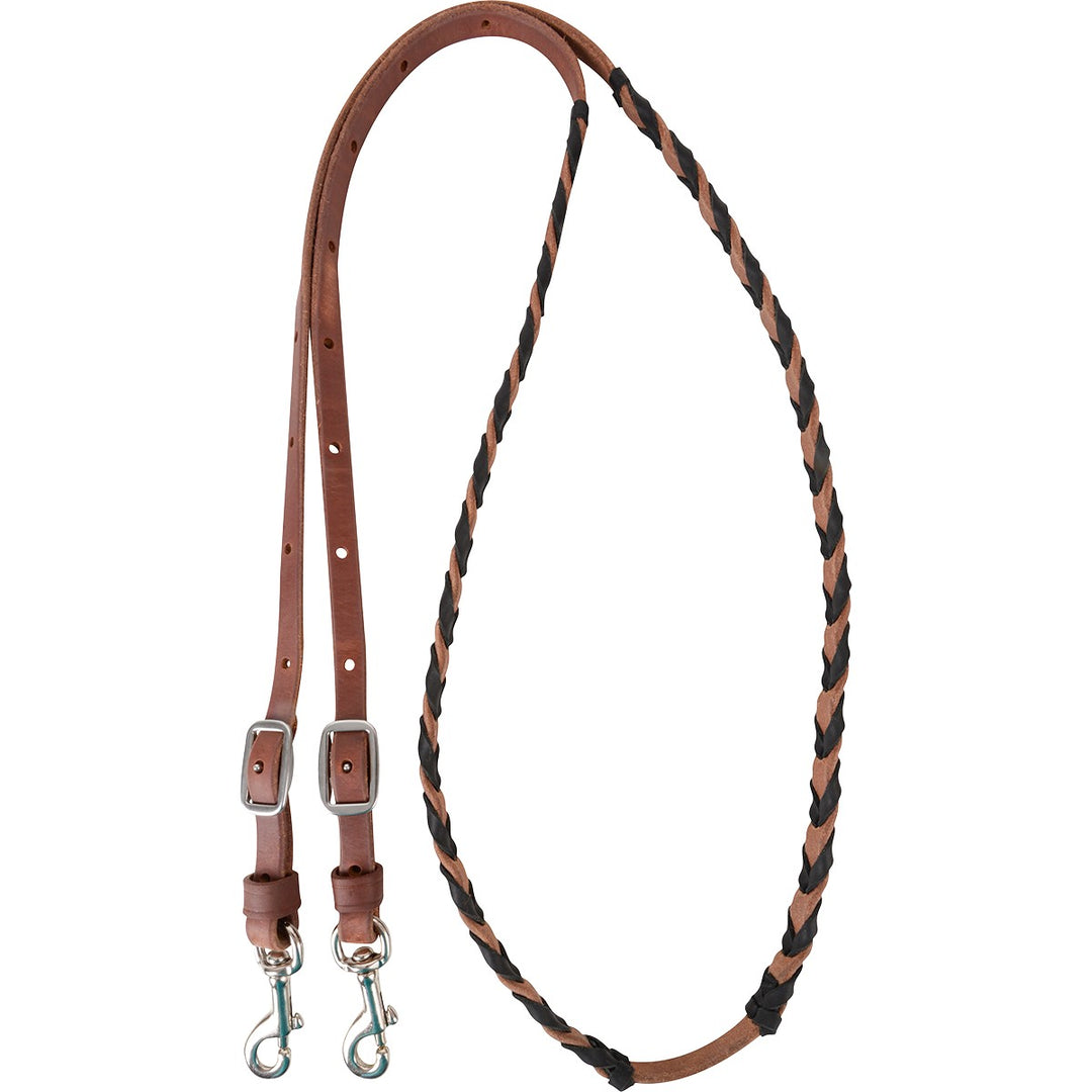 Martin Saddlery Latigo Laced Barrel Rein, 5/8-inch Thick Buckle and Keeper Snap Ends