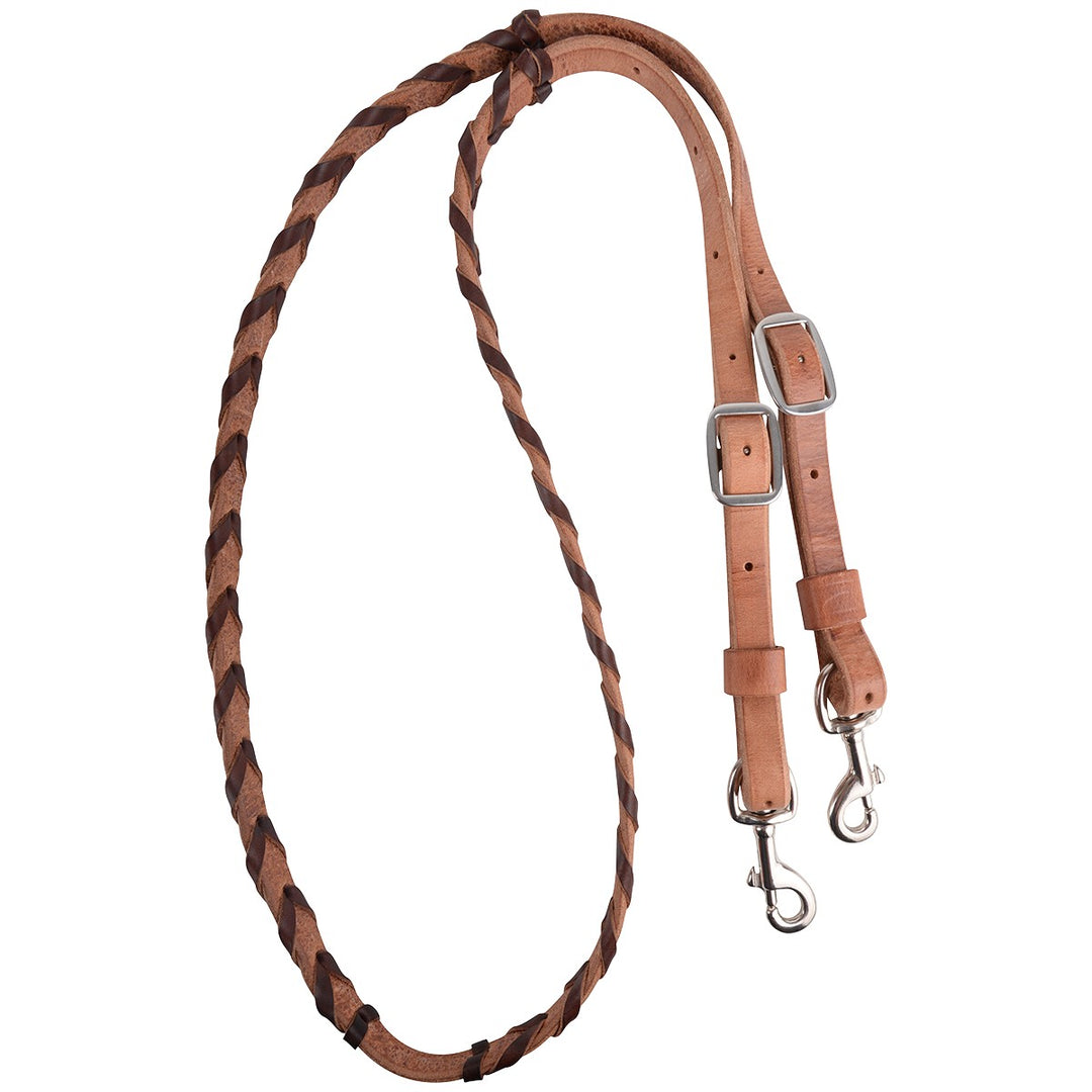 Martin Saddlery Latigo Laced Barrel Rein, 5/8-inch Thick Buckle and Keeper Snap Ends