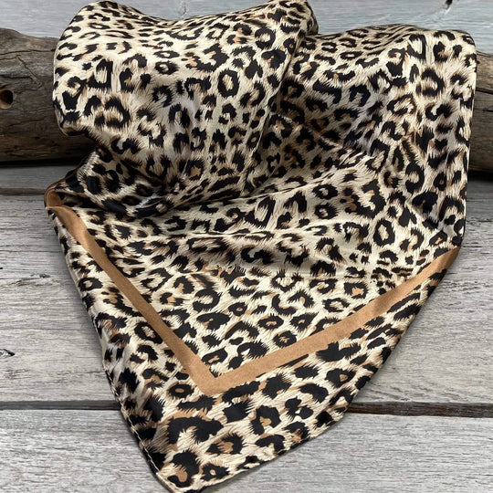 Rodeo Drive Tan Leopard Wild Rag/Scarf - WR168