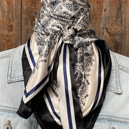 Rodeo Drive Blue & Cream Paisley Wild Rag - WR3408