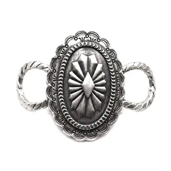 Western Oval Concho Design Scarf Charm - SC0043SB