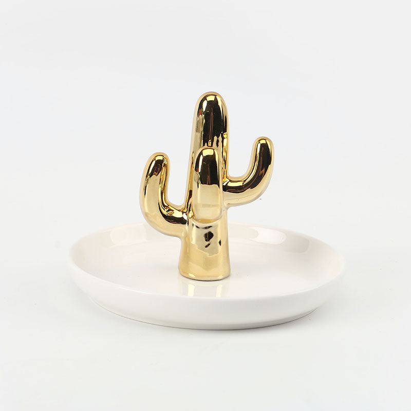 Sugar Bean Jewelry Gold/White Cactus Jewelry Tray