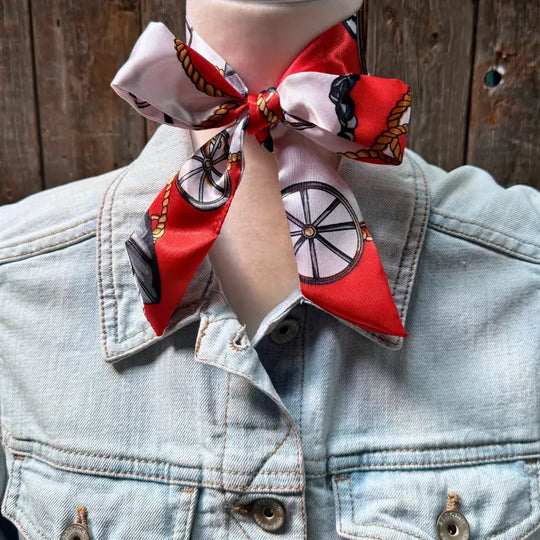 Rodeo Drive Red Western Skinny Mini Wild Rag Scarf Cowgirl Necktie - TW322