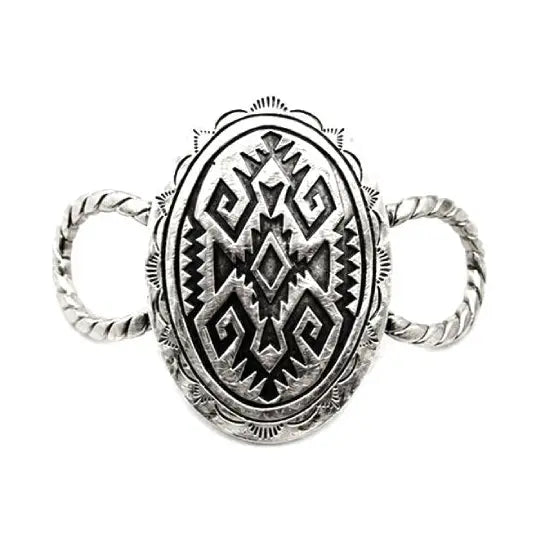 Western Oval Design Scarf Charm - SC0042SB