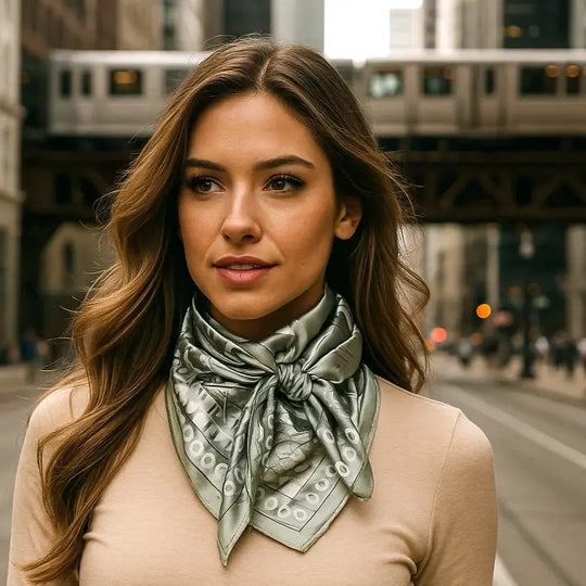 Rodeo Drive Sage & White Paisley Wild Rag/Scarf - WR3413