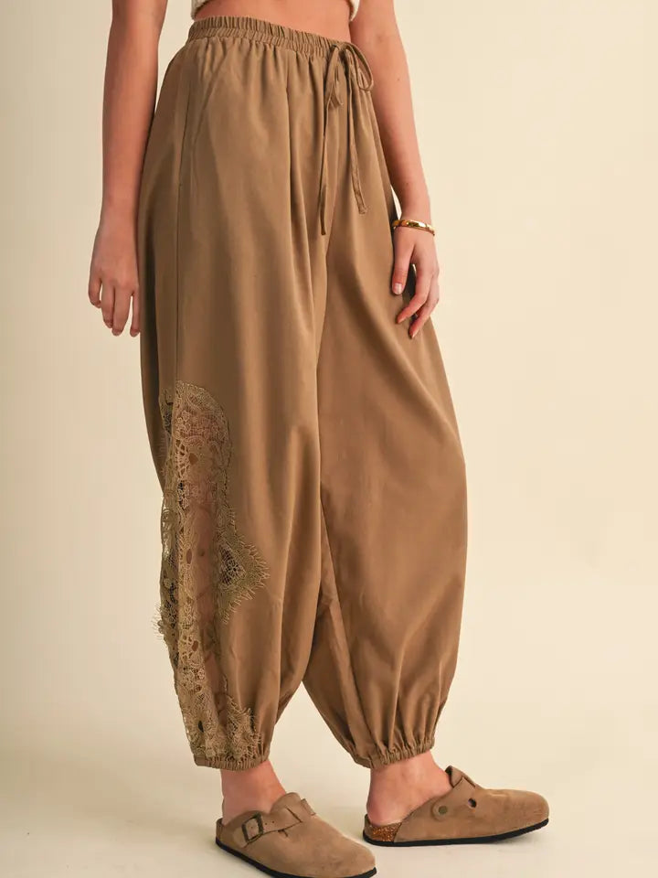 Ladies &Merci Lace Detail Balloon Pants - MP5043