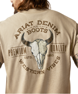 T-shirt à manches courtes Ariat Bison Skull pour hommes - 10047613