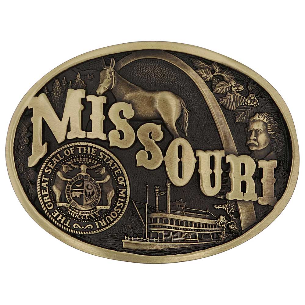 Montana Silversmiths Missouri State Heritage Attitude Buckle - 60811MOC