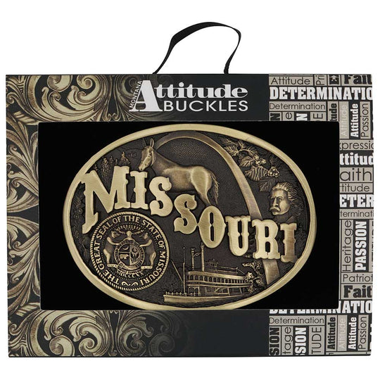 Montana Silversmiths Missouri State Heritage Attitude Buckle - 60811MOC