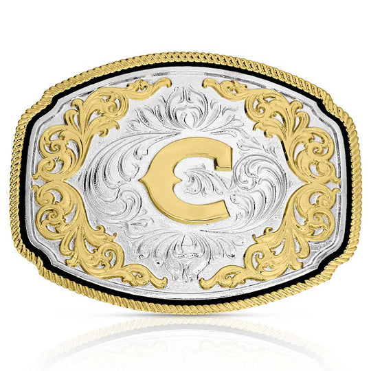 Montana Silversmiths Western Initial Buckle - A1047