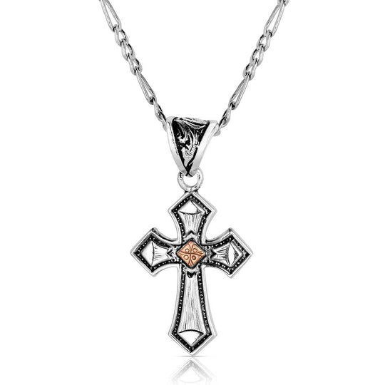 Montana Silversmiths Antique Copper Diamond Cross - NC1161