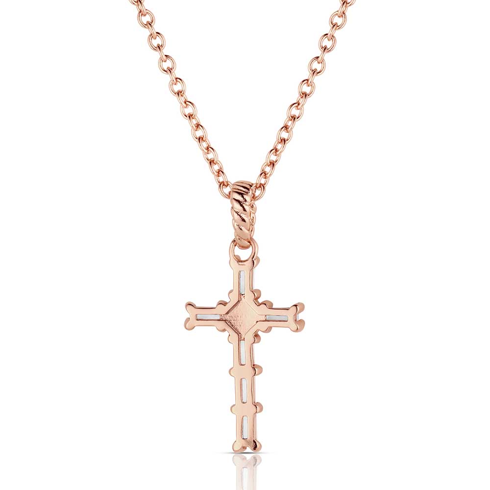 Montana Silversmiths Entwined Rose Gold Brilliant Cross Necklace - NC3239RG