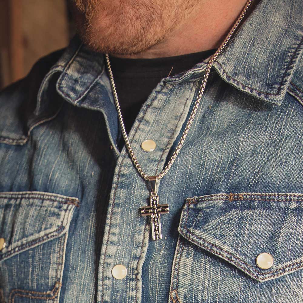 Montana Silversmiths Barbed Wire Cross Necklace - NC5602