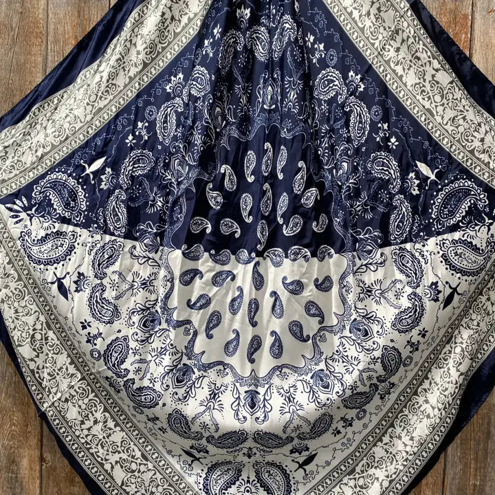 Rodeo Drive Two Tone Navy Paisley Wild Rag - WR2561