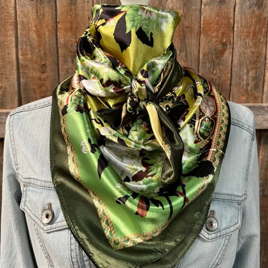 Rodeo Drive Green Floral Paisley Wild Rag - WR174