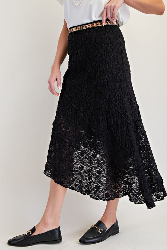 Ladies Easel Lace Asymmetrical Skirt - EB90011
