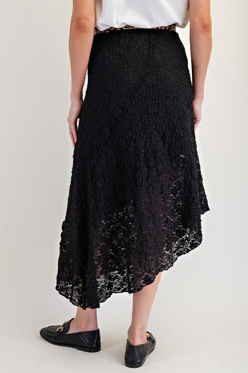 Ladies Easel Lace Asymmetrical Skirt - EB90011