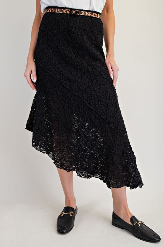Ladies Easel Lace Asymmetrical Skirt - EB90011