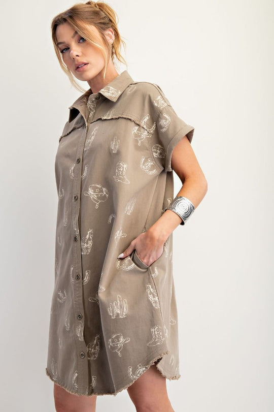 easel t shirt dress Olive Green Camouflage Print Short Sleeve T-Shirt Dress FINAL SALE