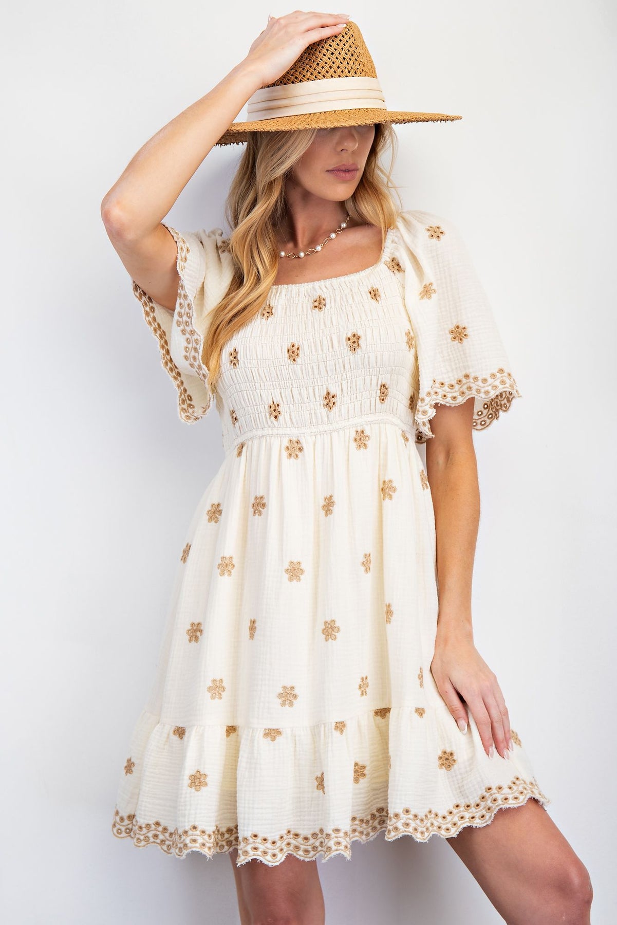 eureka様ANDRESD/peplum setup dress/アンドレスド Beaded Peplum A-Line Dress with Scalloped Edge | David's Bridal