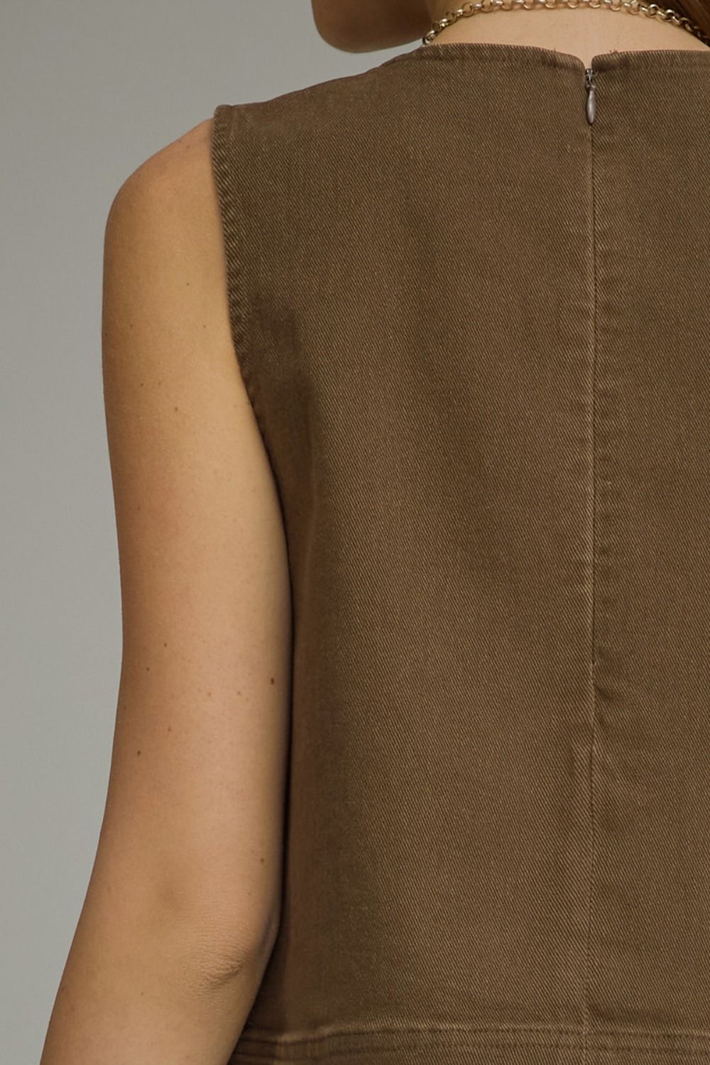 Ladies Entro Sleeveless Hardware Accent Top - T31967