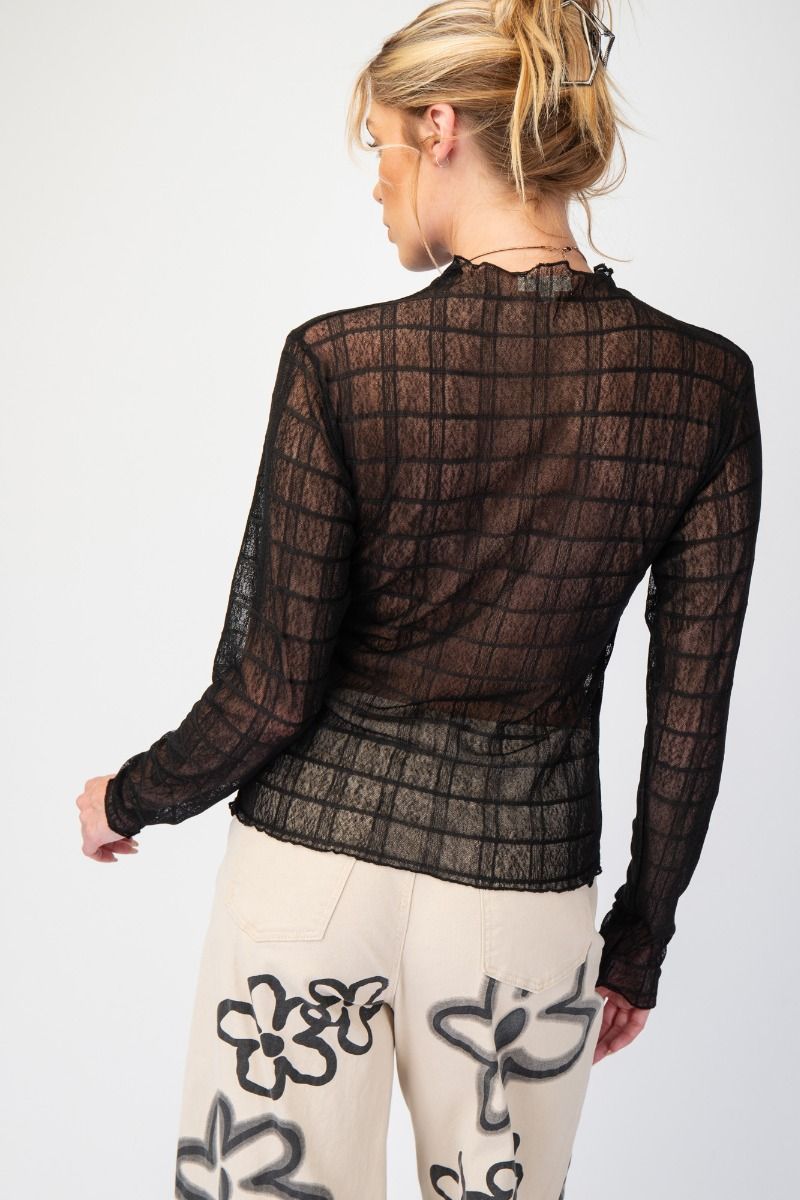 Ladies Easel Textured Meshed Fitted Top - ET23622