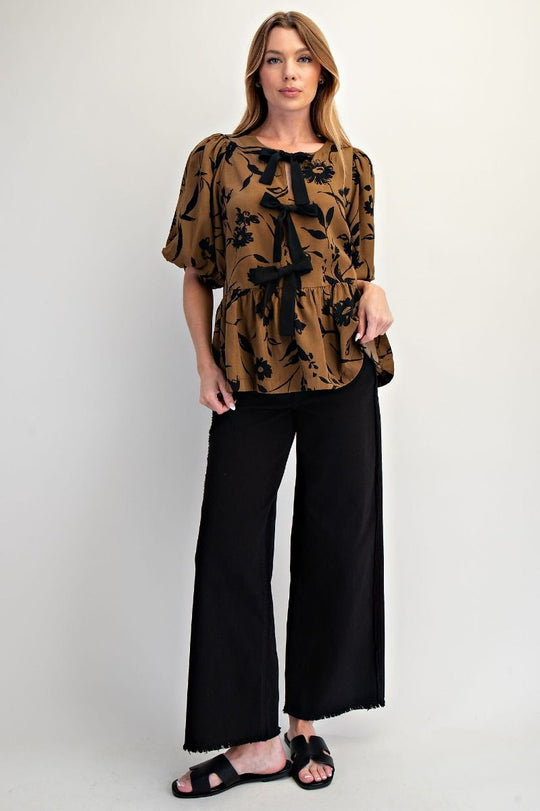 Ladies Easel Bow Front Wool Top - ET28667