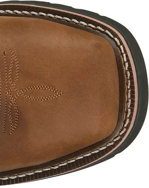Men's Justin Ames Walnut Brown Cowhide Soft Toe Waterproof Work Boots - HL4224