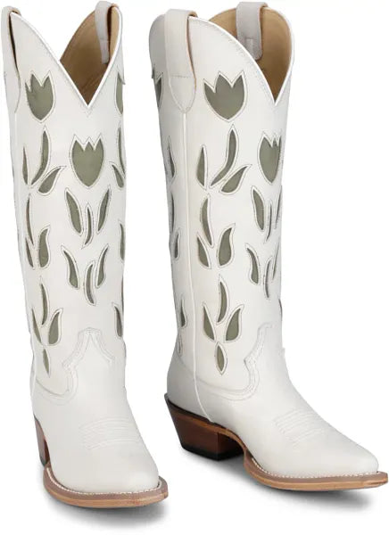 Ladies Justin May Vintage White Cowhide - VN4457