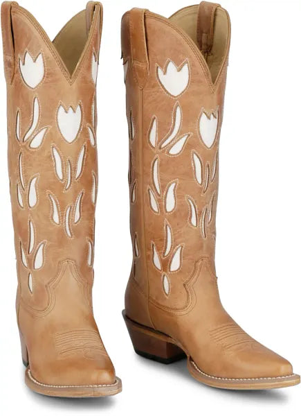 Ladies Justin May Vintage Antique Tan Cowhide - VN4456